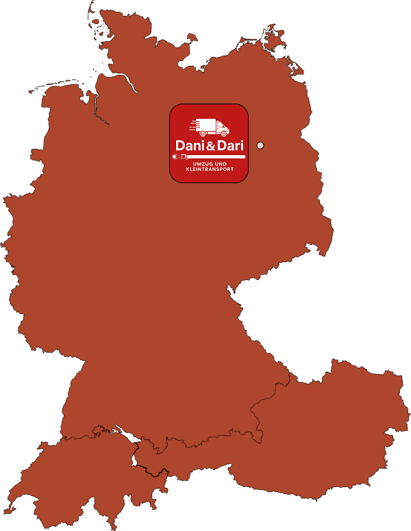 Deutschland Servicegebiet Karte mit Berlin